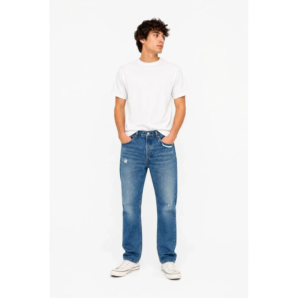Levi’s 501 Premium Distressed Straight Leg Denim Jeans Men’s W30 L30